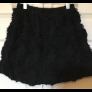 CHEROKEE Girls Black Textured-Roses Mini-Skirt Lg